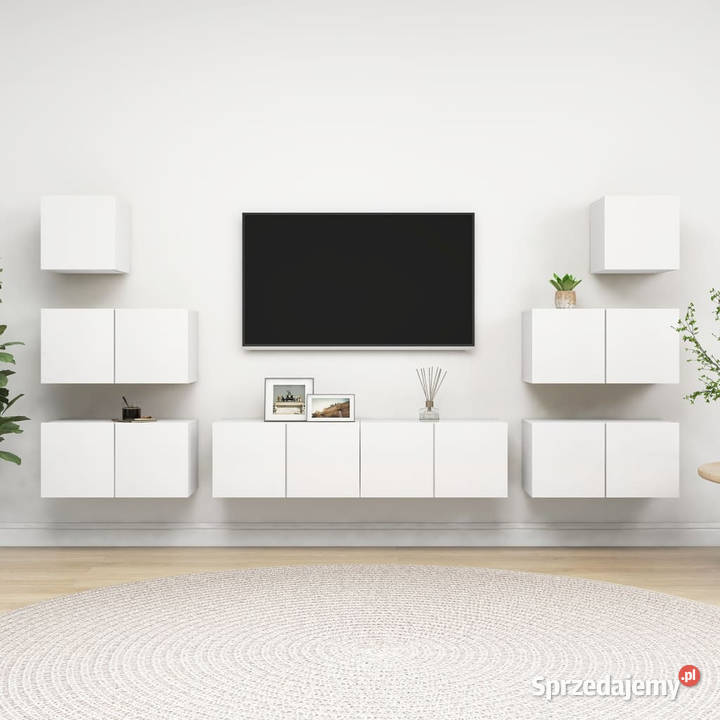 8cz zestaw szafek TV biały materiał mazowieckie Warszawa
