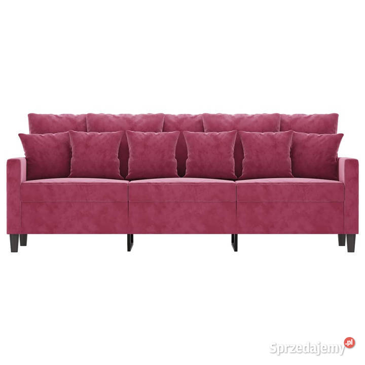 Sofa 3osobowa winna czerwień 180 obita aksamitem mazowieckie Warszawa