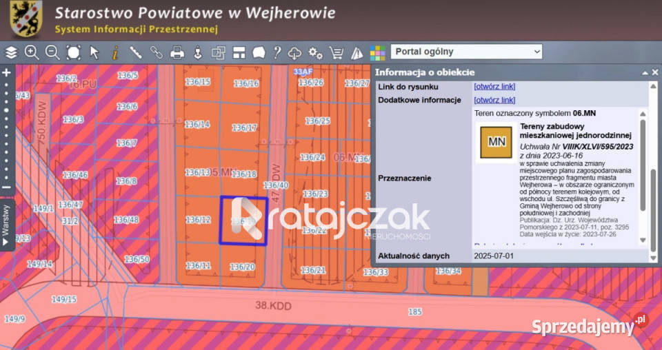 Działka 770m2 Wejherowo Wejherowska Sprzedaż pomorskie