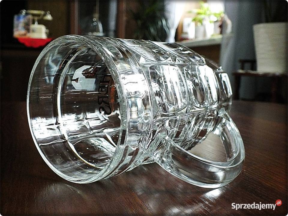 Niemiecki Szklany Kufel do piwa z uchem Kirchers Żary