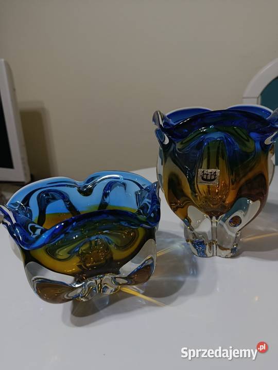 Paterka i wazon huty Chribska Czechoslowacja Warszawa