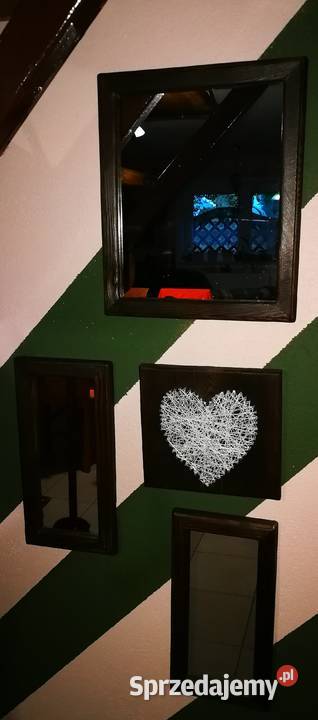 Lustro drewniane vintage rustykalny loft opalone