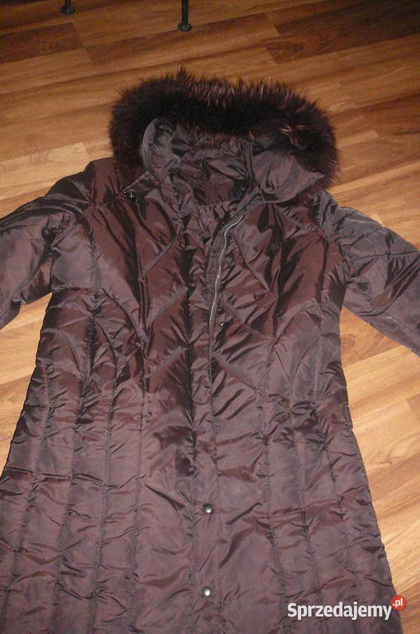 Płaszcz zimowy 42 MARCONI lis obszycie Bez wzoru Wrocław sprzedam