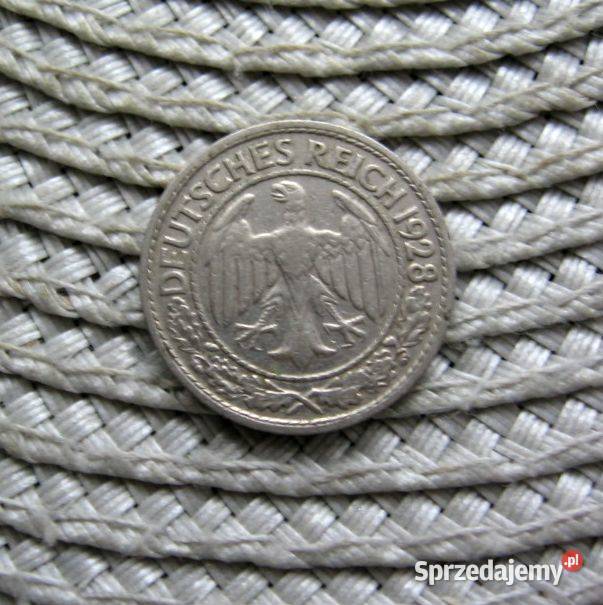 Niemcy 50 Reichspfennig 1928r D Kalisz