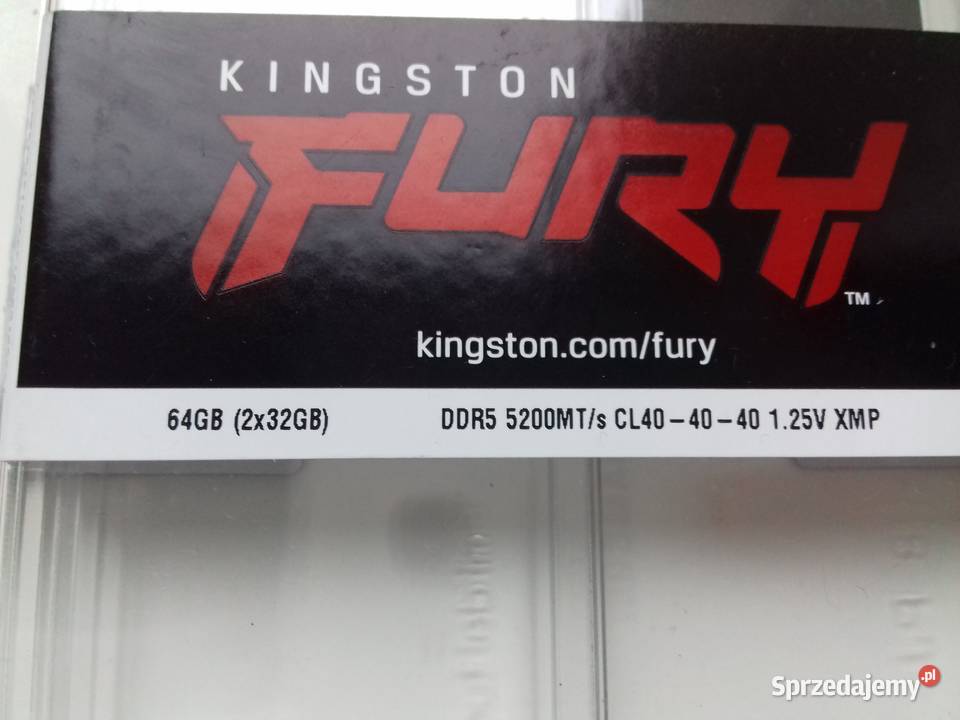 Pudełko Kingston Fury 64GB 2x32GB DDR5 5200MTs