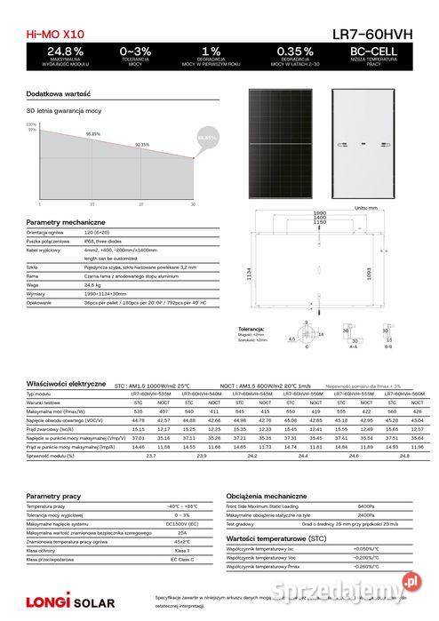 Paleta 36x Panel Fotowoltaiczny LONGi 535W HiMO