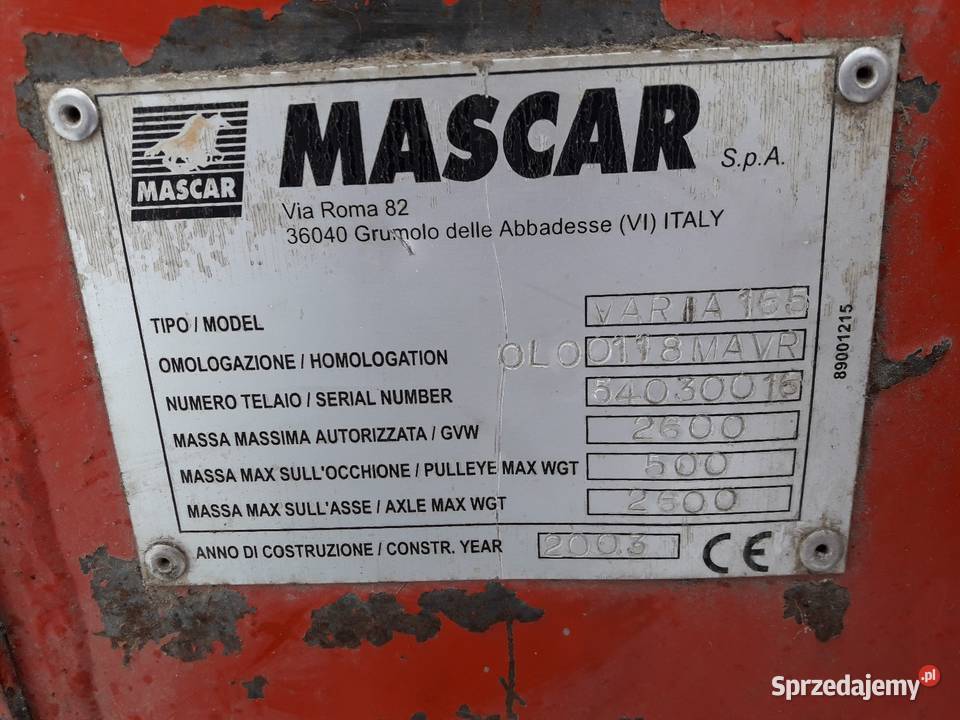 Prasa Mascar Varia 165 Hajnówka sprzedam