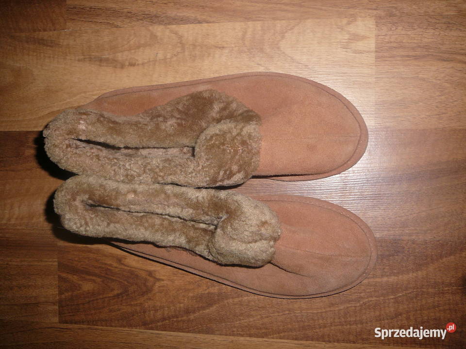 Pantofle kapcie skórzane z kożuchem 36 Pozostałe