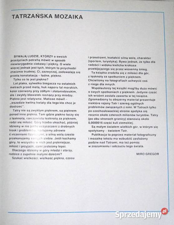 MAŁ Gregor Świat Tatr Warszawa sprzedam
