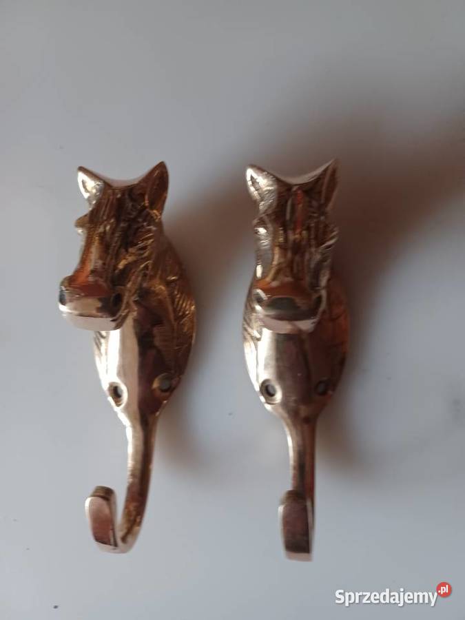 Mosiężny masywny wieszak koń Kolekcja Poznań