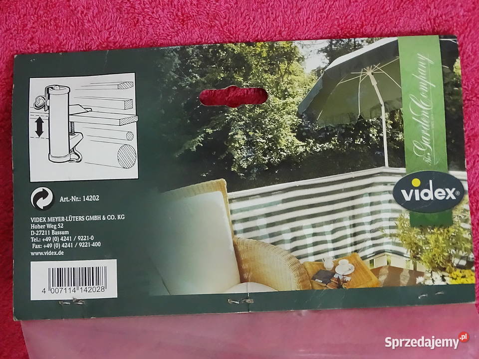 Nowy uchwyt do parasola balkonowego VIDEX 35 mm Dom i Ogród Biłgoraj sprzedam