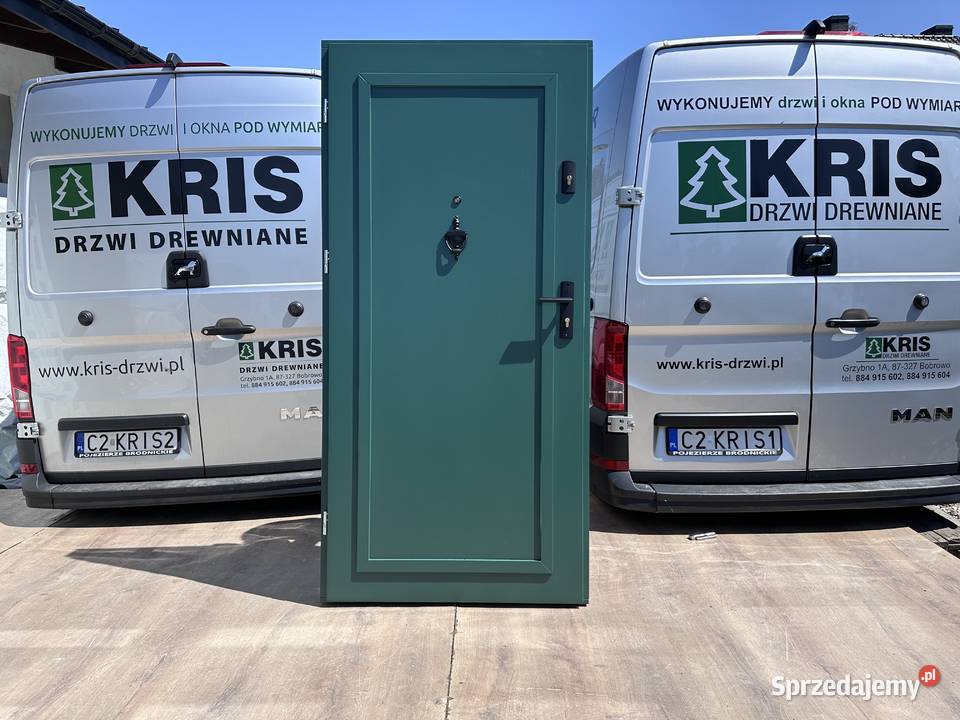 Drzwi drewniane KLATKOWE z wręgiem kujawsko-pomorskie Grzybno