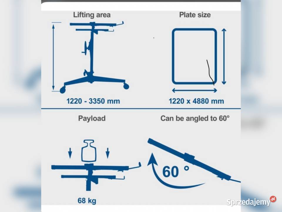 Podnośnik do płyt GK 4 m wynajem Zabrze Śląsk
