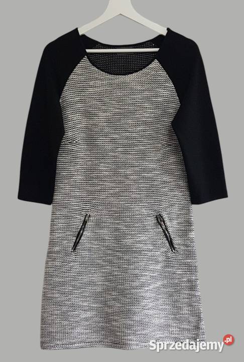 Damska elegancka sukienka biało czarna z 34 Chrzanów