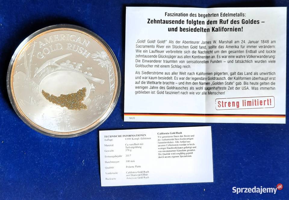 Duży Ciekawy Numizmat Gorączka Złota Gliwice