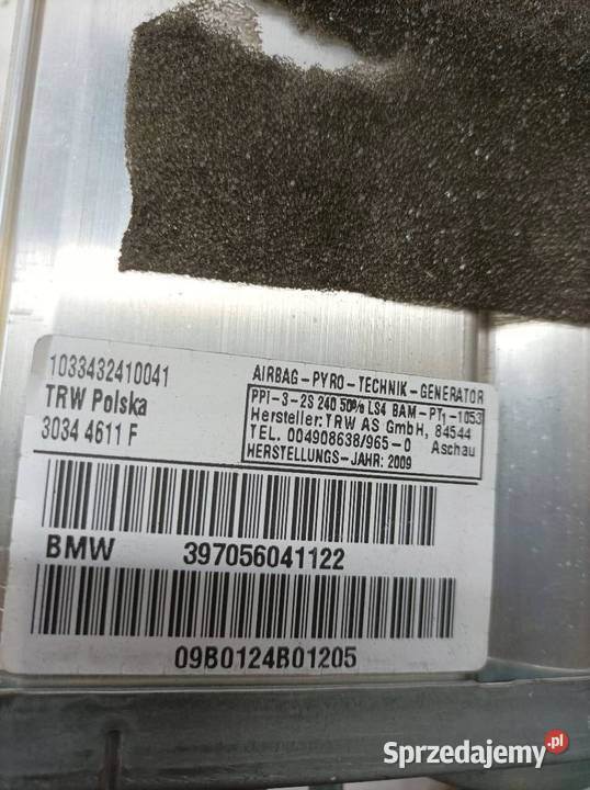 PODUSZKA POWIETRZNA AIRBAG PRAWA PASAŻERA DESKI