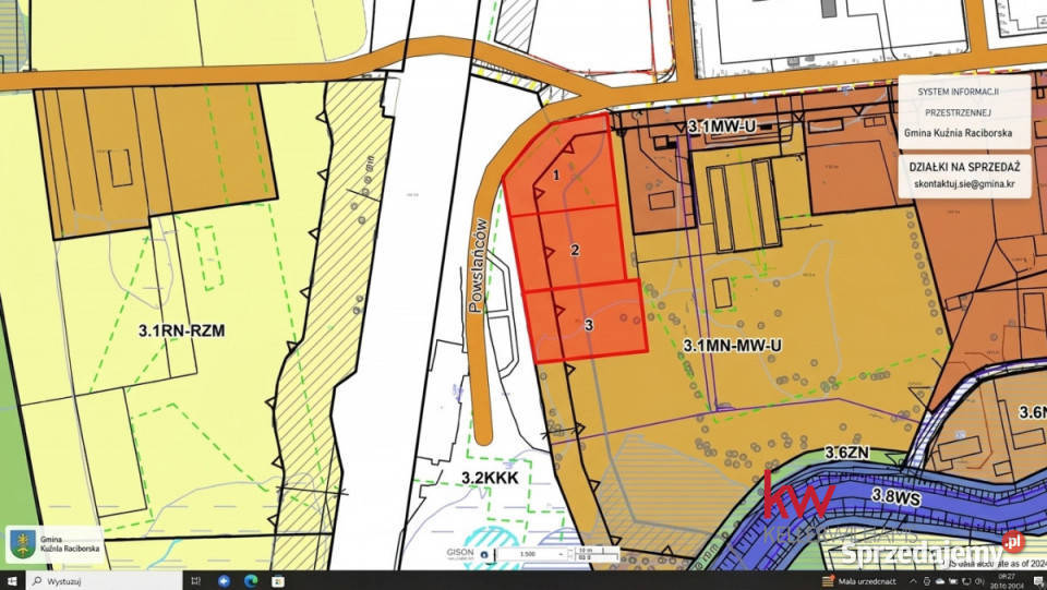 Działka Kuźnia Raciborska Powstańców 3057m2