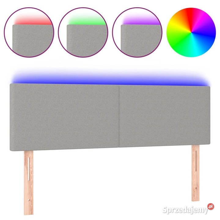Zagłówek do łóżka z LED jasnoszary 144x5x7888 Warszawa