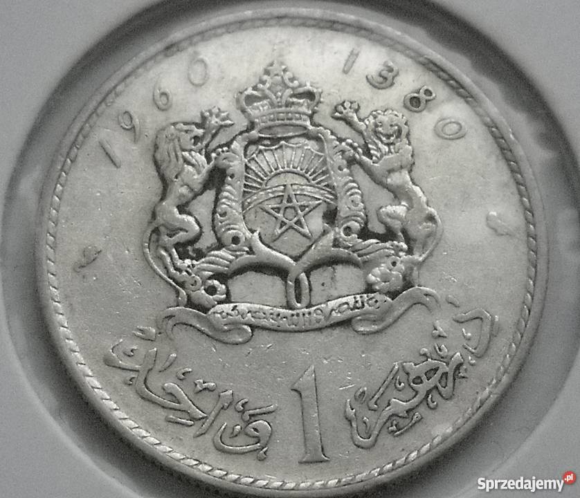 MAROKO1 DIRHAM1960 r SREBRO 600 Numizmatyka Legionowo