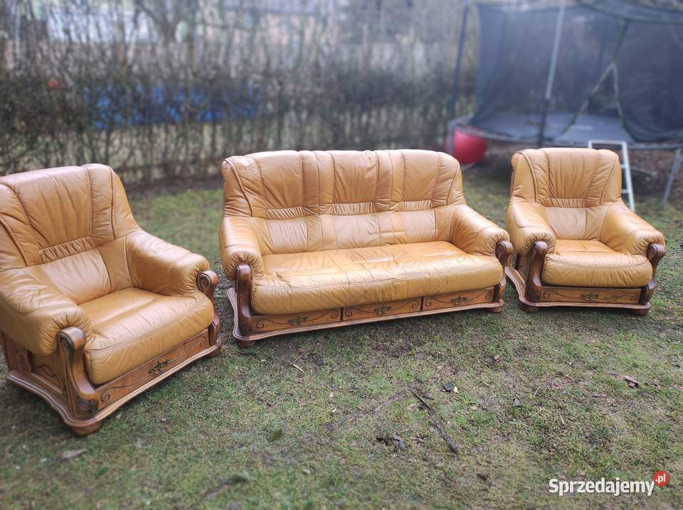 Komplet wypoczynkowy skórzany Łagiewniki