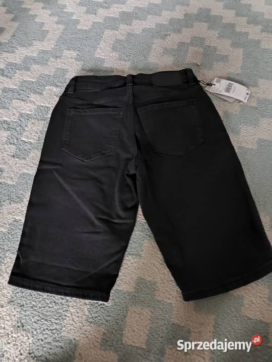 Spodenki czarne mango slim fit Pozostałe