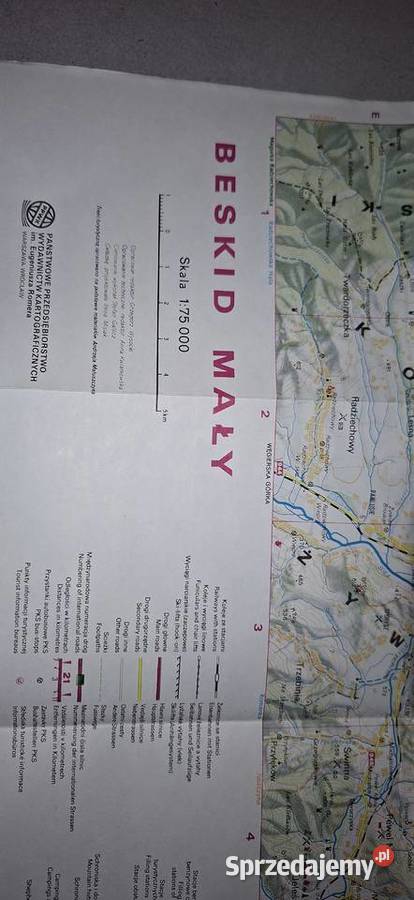 BESKID MAŁY Mapa turystyczna PPWK 1980 kultowa wielkopolskie Łęczyca