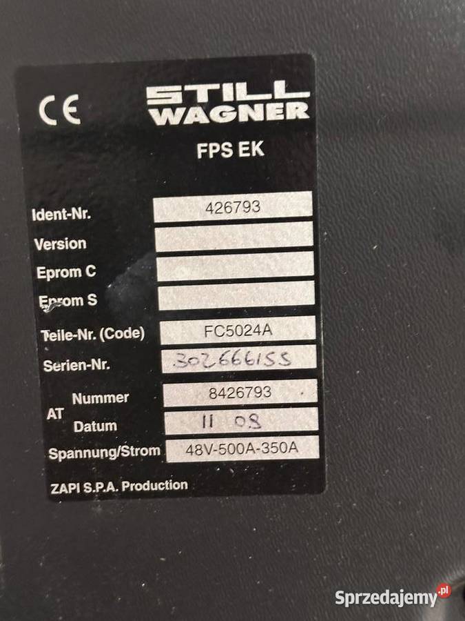 Sterownik pompy napędowej STILL WAGNER FPS EK Układ elektryczny i zapłon Antonie
