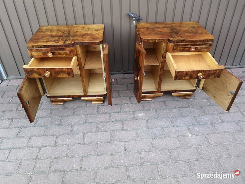 Stoliki Szafki Nocne Art Deco Orzech Stare Antyk Swarzędz