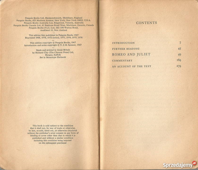 Romeo and Juliet Pnguin Shakespeare 1976 sprzedam