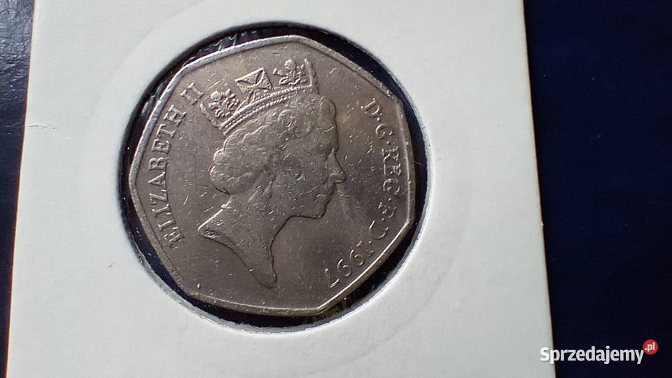 Stare monety 50 pens 1997 Wielka Brytania Numizmatyka Lesko sprzedam