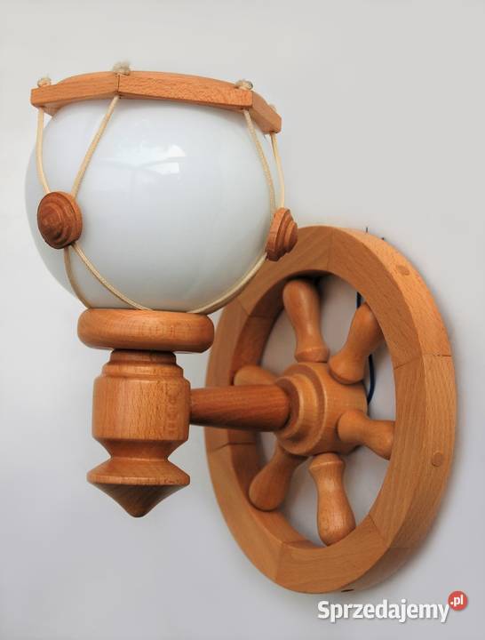 Lampa marynistyczna kinkiet koło sterowe drewno Lublin