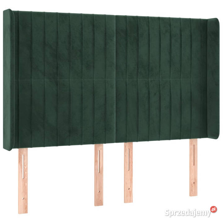 Łóżko kontynentalne z materacem i LED zielony 128cm