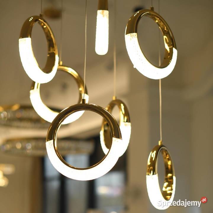Żyrandol ROUND SINGLE Glamour Kryształowy Złoty sprzedam