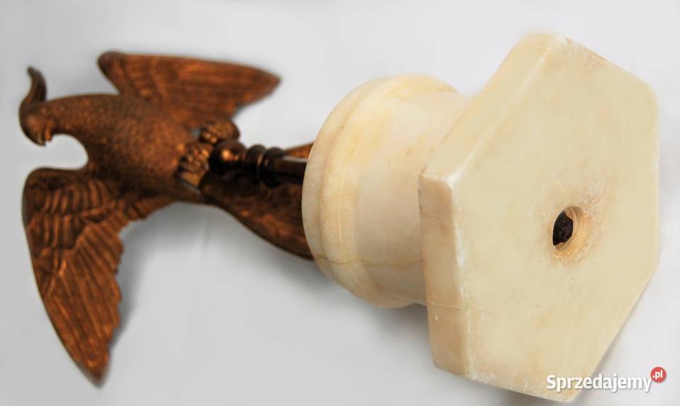 Papuga ptak rzeźba mosiądz marmur Francja Lublin