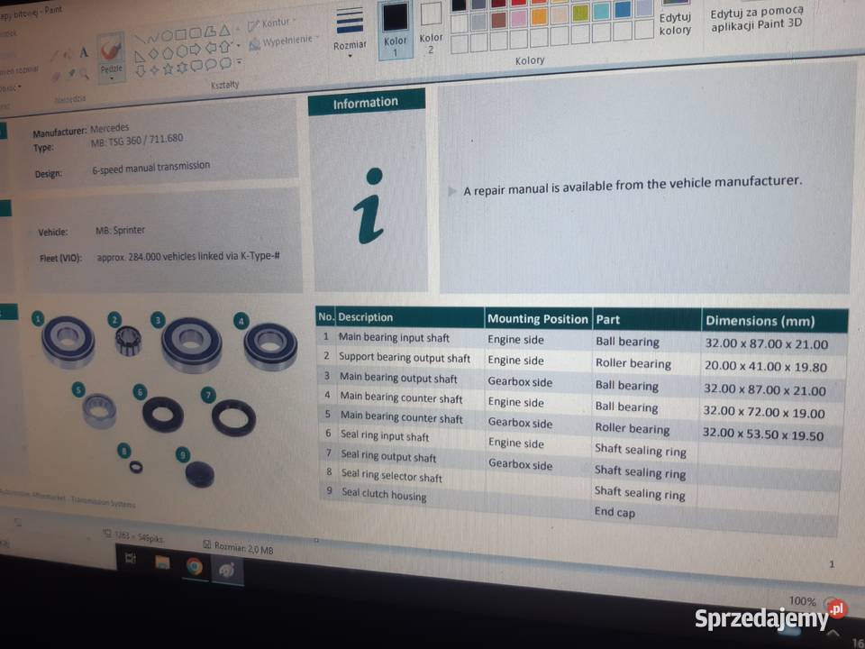zestaw naprawczy skrzyni biegów VW Crafter Częstochowa