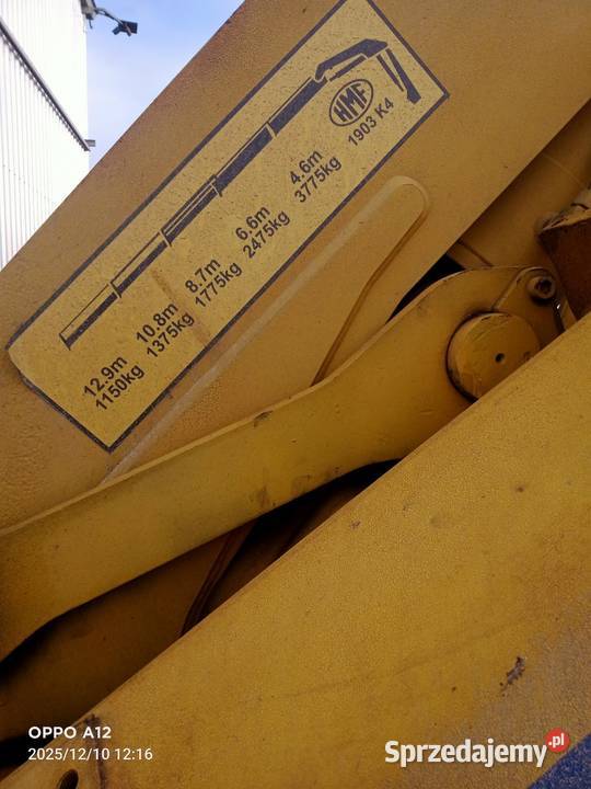 Żuraw hmf 19044 wysuwy podpory udt zasięg 129m kujawsko-pomorskie Probostwo Górne sprzedam