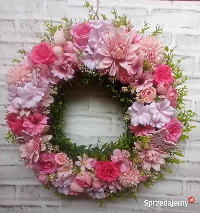 Dekoracyjny wianek na drzwi z motylkami Czerwionka-Leszczyny sprzedam