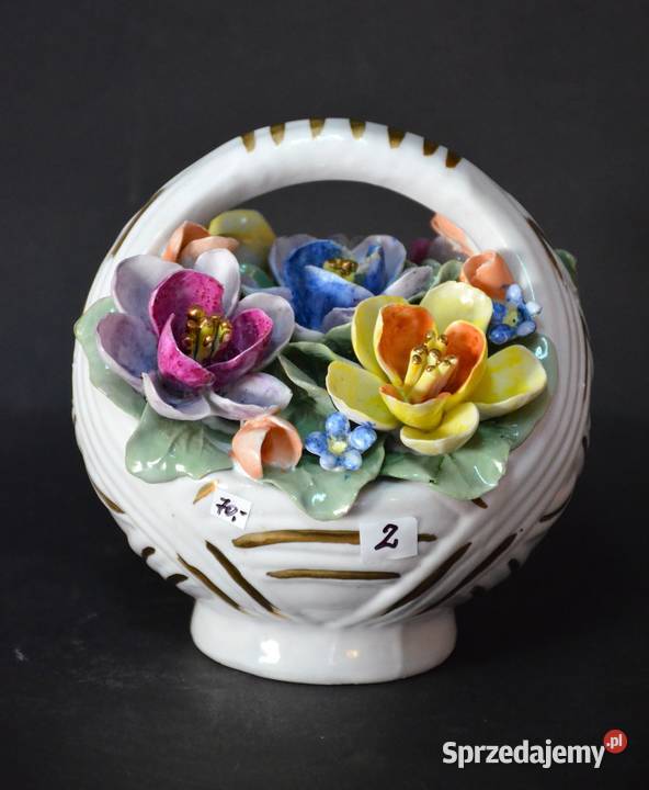 Roceram porcelana koszyk kwiatów nowe ok 15x14 Środa Wielkopolska