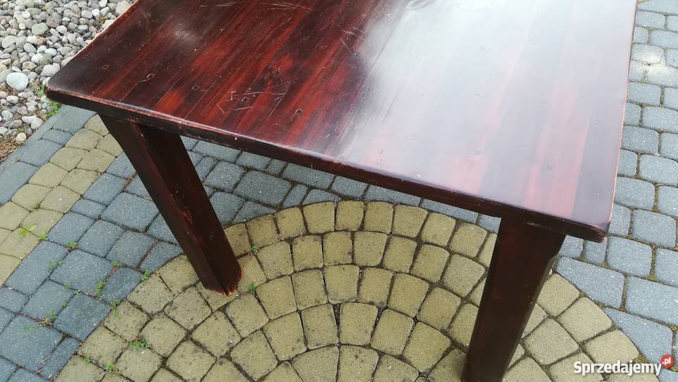 Stół drewniany ciemny prostokątny solidny Sulbiny