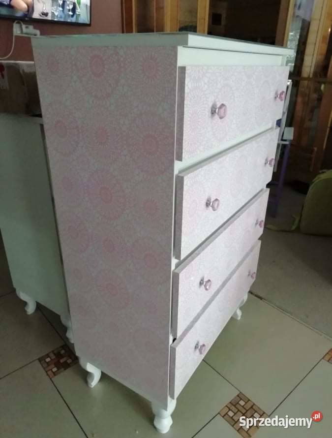 Różowa komoda 4 szuflady dziewczynka Nowy Sącz