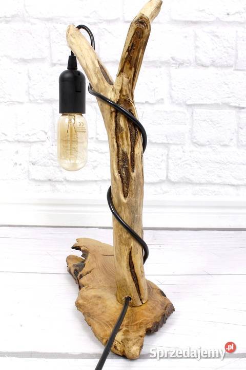 Lampa z drewna rękodzieło edison industrial loft Zielona Góra