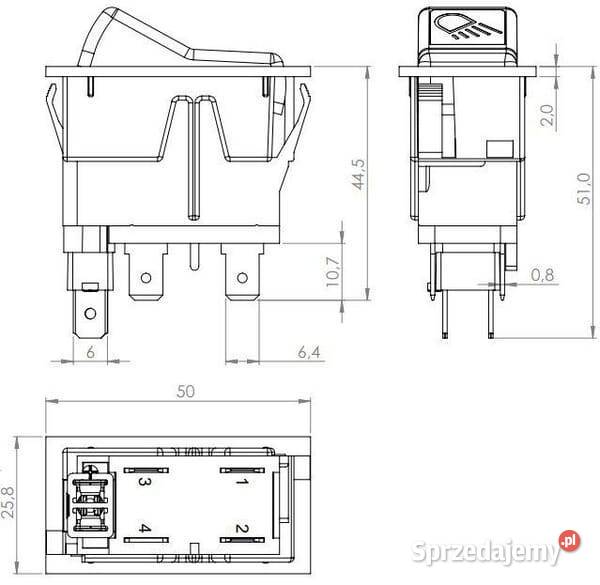 Przełącznik kołyskowy I0 onon 12V 4pin lampa Kamionna sprzedam