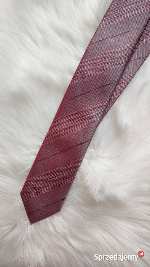 Piękny śliwkowy burgundowy krawat Chattier małopolskie Olkusz