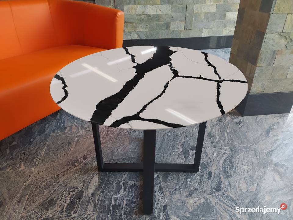 Blat okrągły do stolika CALACATTA BLACK 15