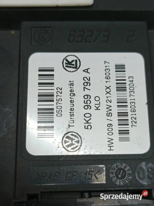 MECHANIZM SZYBY PRAWY PRZÓD LIFT 5K0959792A VW Części samochodowe