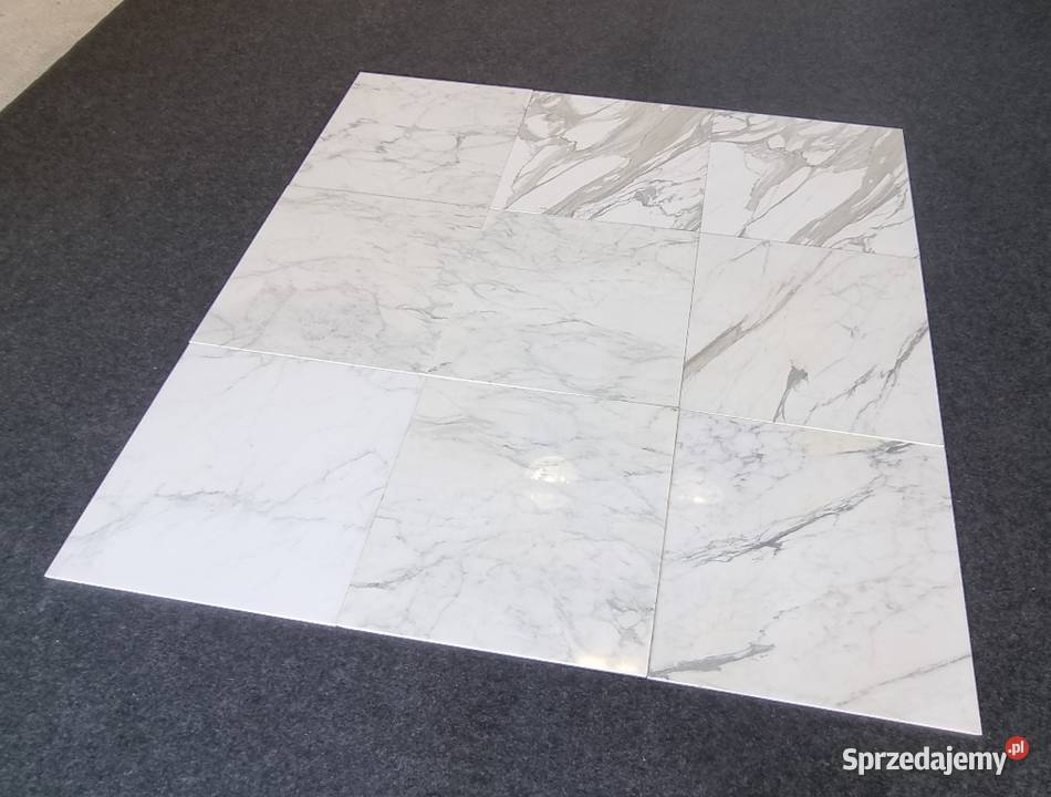 PŁYTKI MARMUROWE BIANCO CALACATTA DUŻE 60X60X1 Bielawa