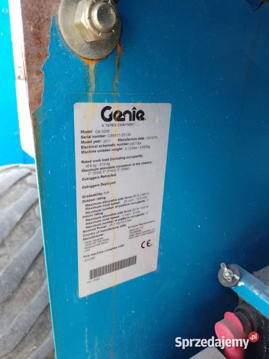Sprzedam podnośnik nożycowy Genie GS3268 RT 2011 Bydgoszcz