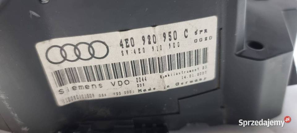 LICZNIK ZEGAR AUDI A8 D2 4E0920950C Lipno