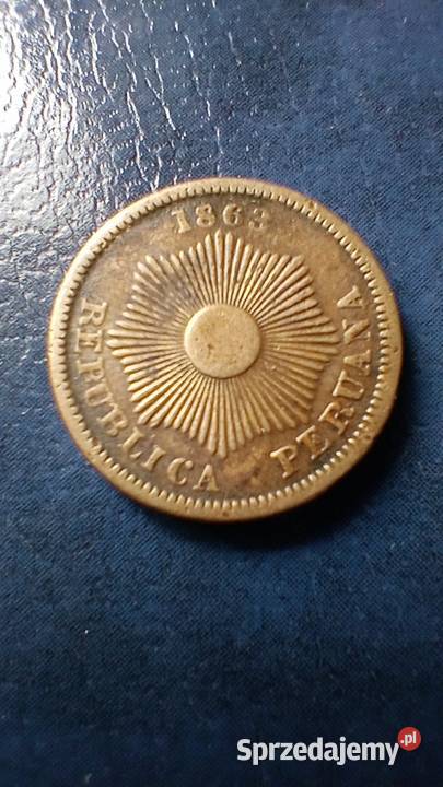 Stare monety 1 centavos 1863 Peru Lesko