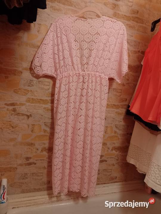 42XL Life BeachDługa różowa ażurowa narzutka Bielizna damska Kraków